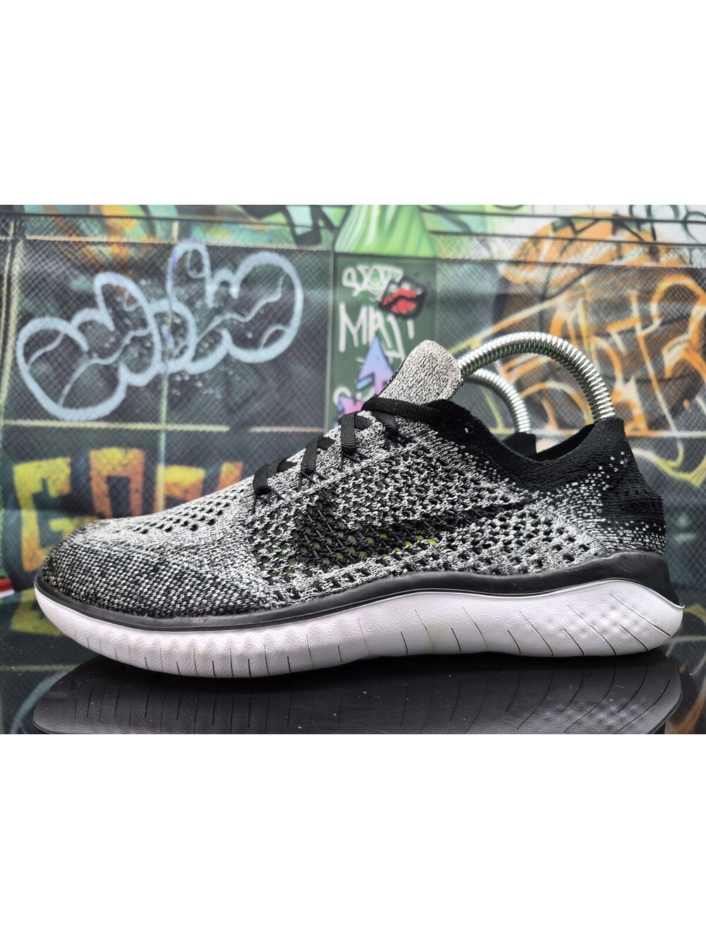 Nike Free RN Flyknit 2018 FK Oreo Grey Black White 942839-101 Running Women's 7W